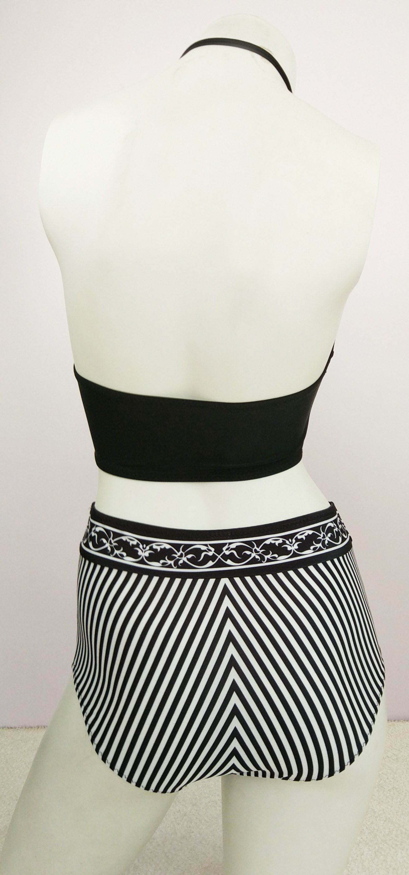 F4627 Women’s Retro Printed Padded Push Up High Waist Bikini Set